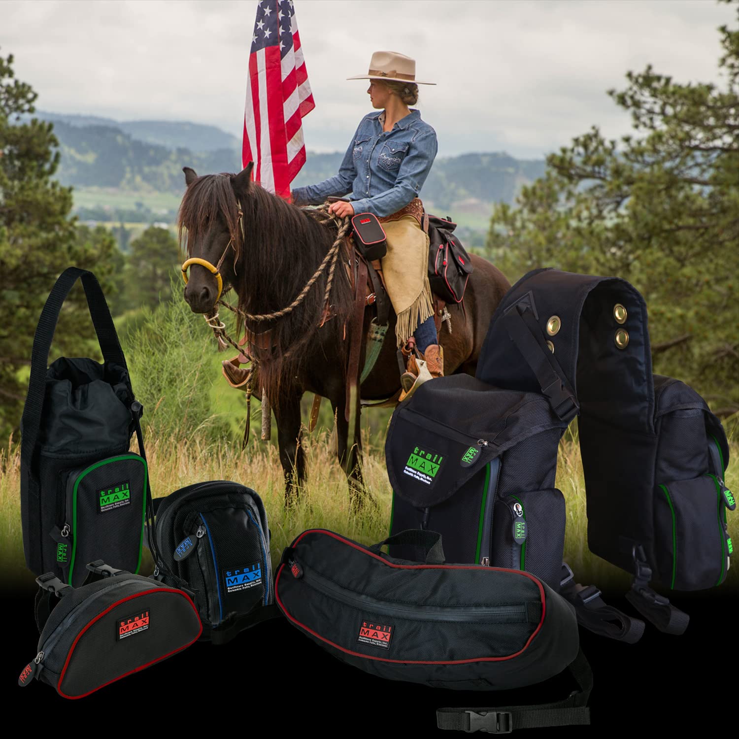 TrailMax 500 Series Insulated Horse Saddle Bags - Padded Equestrian Trail Riding Accessories for Cooling & Storage | Perfect for Long Distance Rides, Camping Trips & Outdoor Adventures