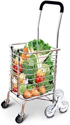 8-Wheel Foldable Lightweight Shopping Cart with Stair-Climbing Cage - Portable Grocery Trolley for Supermarket, Warehouse & Home Use
