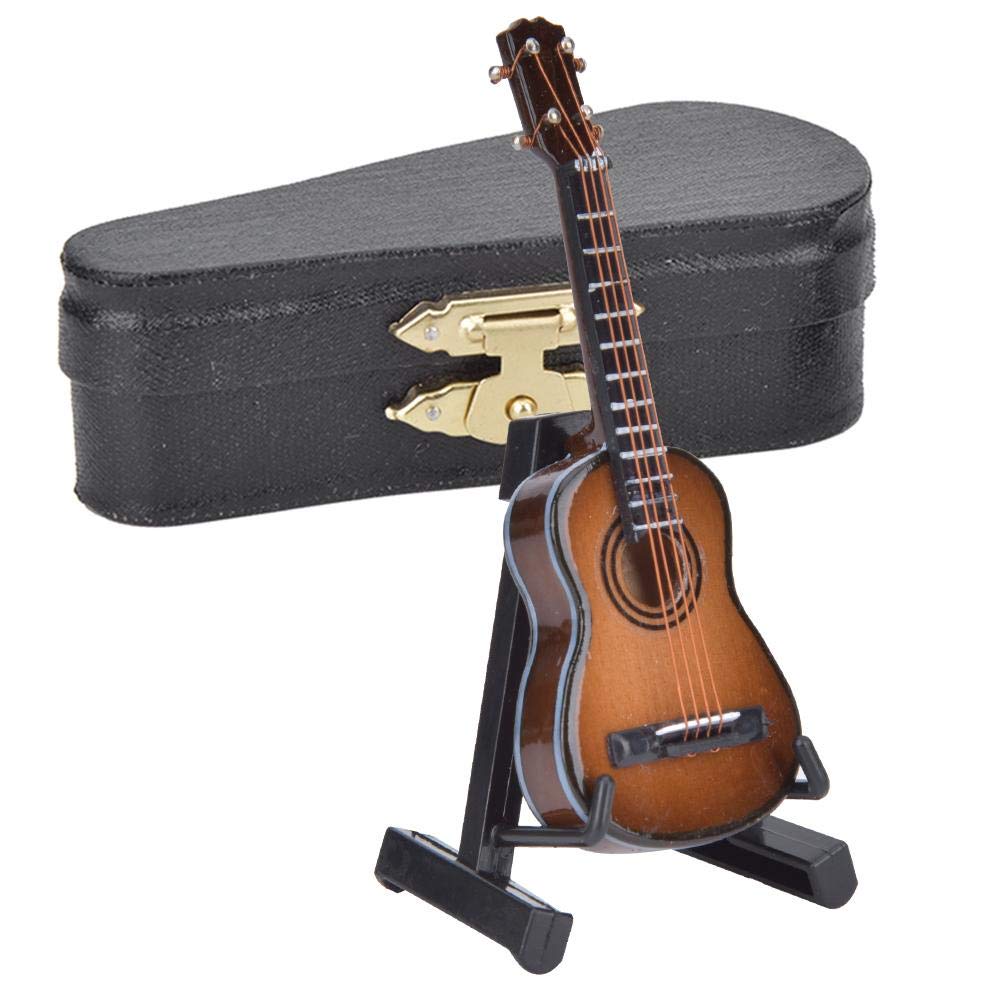 Wosume Miniature Classical Guitar Model - Small Acoustic Guitar Decor, Durable & Delicate Mini Guitar for Desk Display, Music Room Decor, Birthday Gift (Brown) - Perfect for Home Office, Music Lover Gifts & Collectible Display