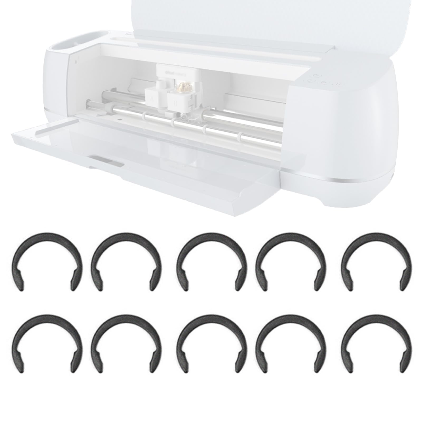 LUTQ 10 Pack Carbon Steel Retaining Clip Rings for Cricut Maker - Compatible with Cricut Maker Rubber Roller Replacement Parts - Black Fixed Clamp Rings - Perfect for DIY Crafting, Scrapbooking & Vinyl Cutting Projects