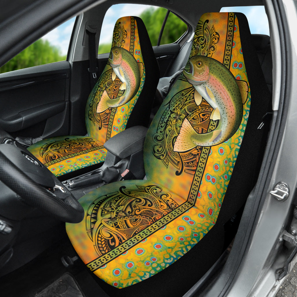 Premium Trout Fish Pattern Car Seat Covers - Waterproof & Durable Auto Accessories for Trucks, SUVs, Sedans | Perfect Gift for Anglers & Outdoor Enthusiasts