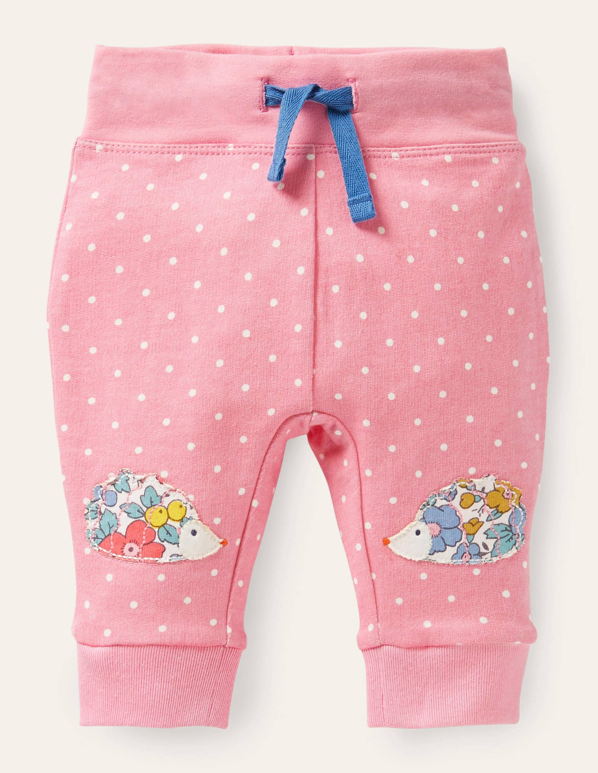 Appliqué Knee Jersey Pants - Formica Pink Hedgehogs Design | Soft & Comfortable for Casual Wear, Lounge & Sleep