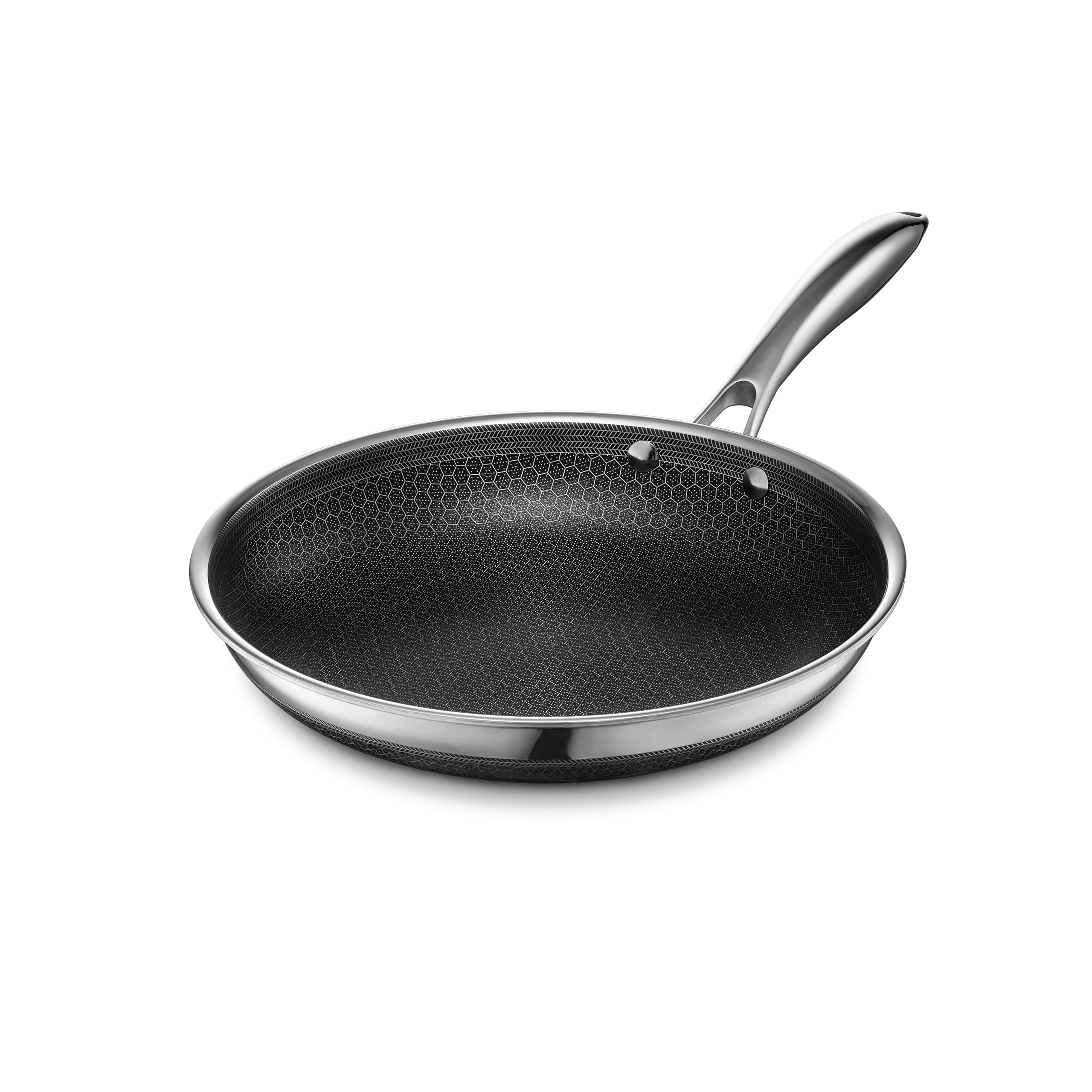 HexClad Hybrid Nonstick 10-Inch Frying Pan with Stay-Cool Handle - Dishwasher & Oven Safe (900°F) - Induction Compatible for All Cooktops - Perfect for Searing, Sautéing & Everyday Cooking