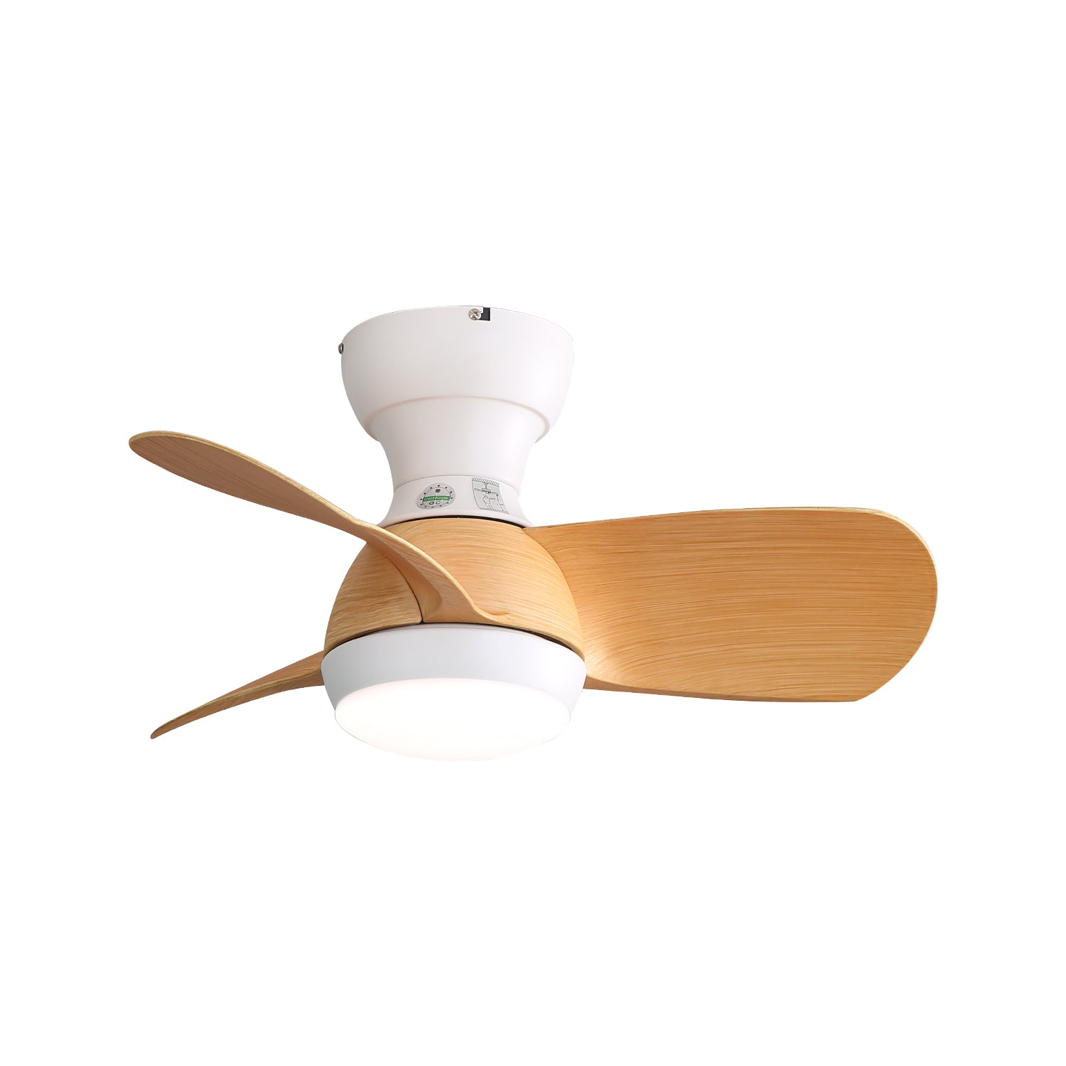 23 Inch Mini LED Ceiling Fan with Remote Control - 3 Color Dimmable Lights, 3 ABS Blades, Quiet DC Motor - Perfect for Bedroom, Nursery, Office & Small Spaces