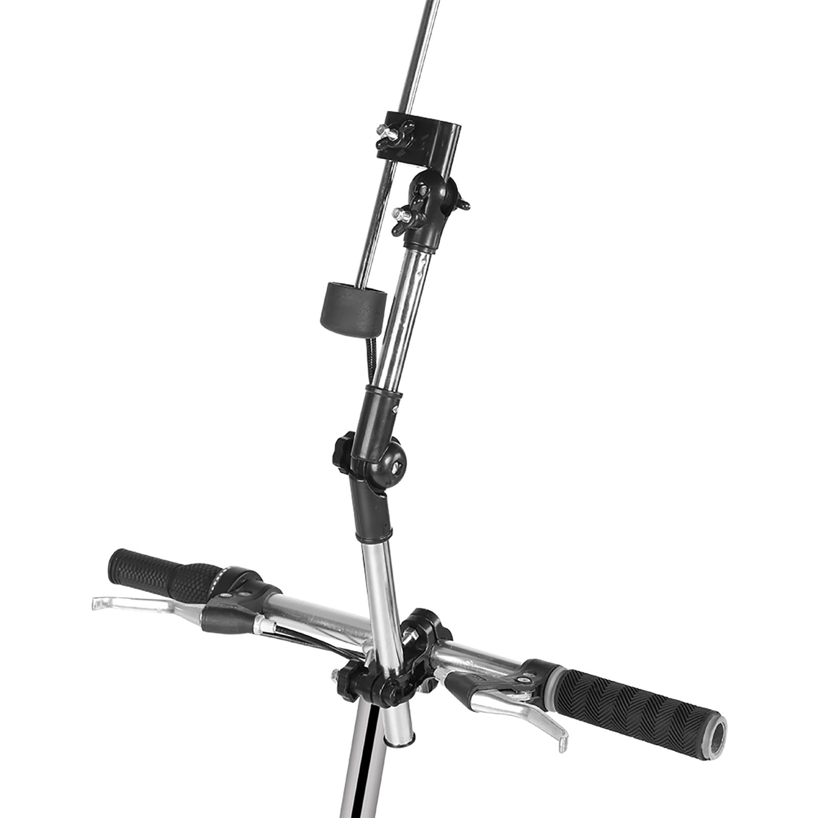 360° Adjustable Stainless Steel Umbrella Mount Holder for Wheelchair, Bicycle & Rollator - Black Stretch Umbrella Stand for Outdoor Activities, Rain Protection & Sun Shade