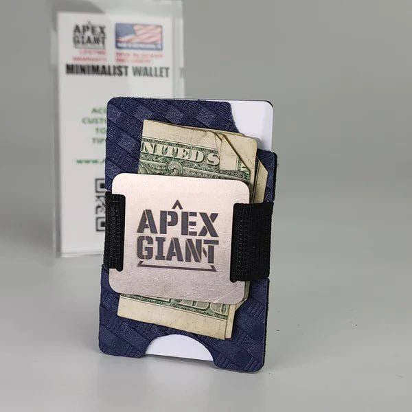 Apex Giant Police Blue Basket Weave Wallet - Durable Leather Bifold Wallet for Men - Perfect for Everyday Carry, Travel & Business Use