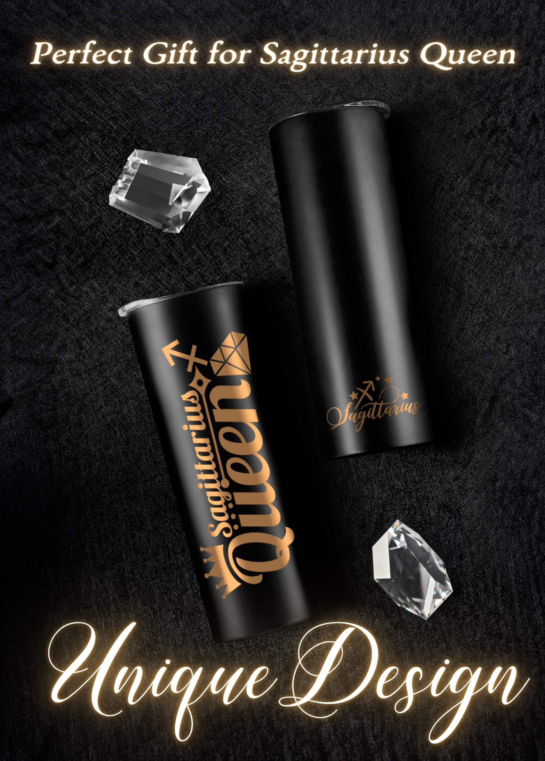 Onebttl Zodiac Gifts for Women - Best Friend Birthday Gifts for Her - 20oz Stainless Steel Tumbler with Printed Sagittarius Logo - Perfect for Coffee, Tea & Office Use