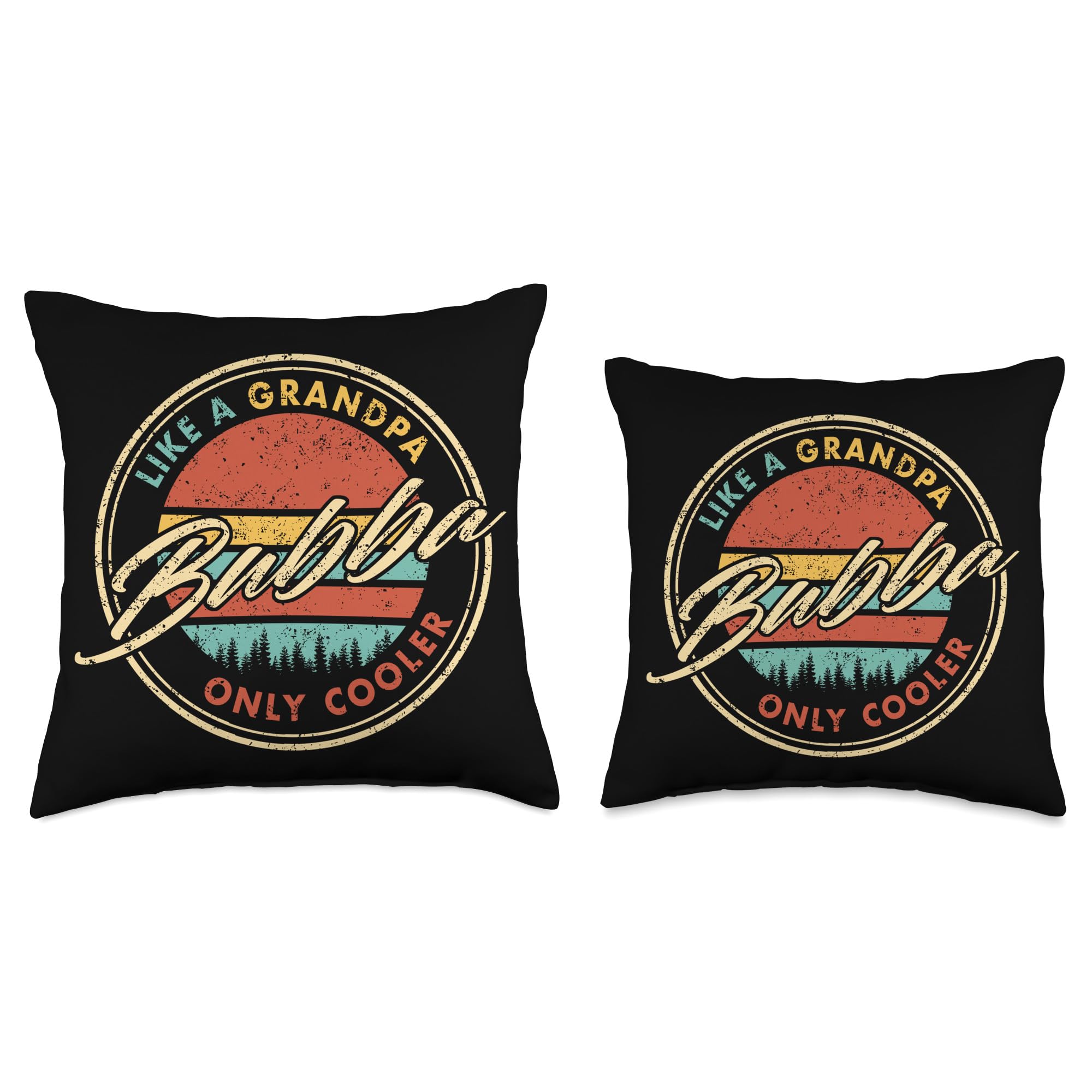 Bubba Like A Grandpa Only Cooler Throw Pillow - Funny Novelty Couch Decoration for Living Room, Bedroom & Gifts