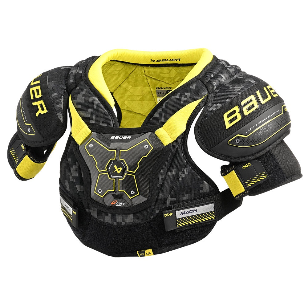 Bauer Supreme Mach Youth Ice Hockey Shoulder Pads - Protective Gear for Junior Hockey Players - Perfect for Practice & Games