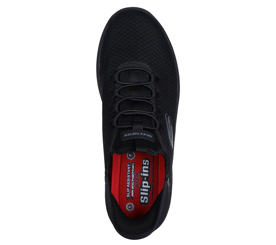 Summits Sr Colsin Slip Resistant Work Shoes for Men - Black Non-Slip Safety Shoes for Restaurant, Kitchen & Construction Workers - Comfortable Anti-Skid Work Boots for Chefs, Nurses & Warehouse Staff