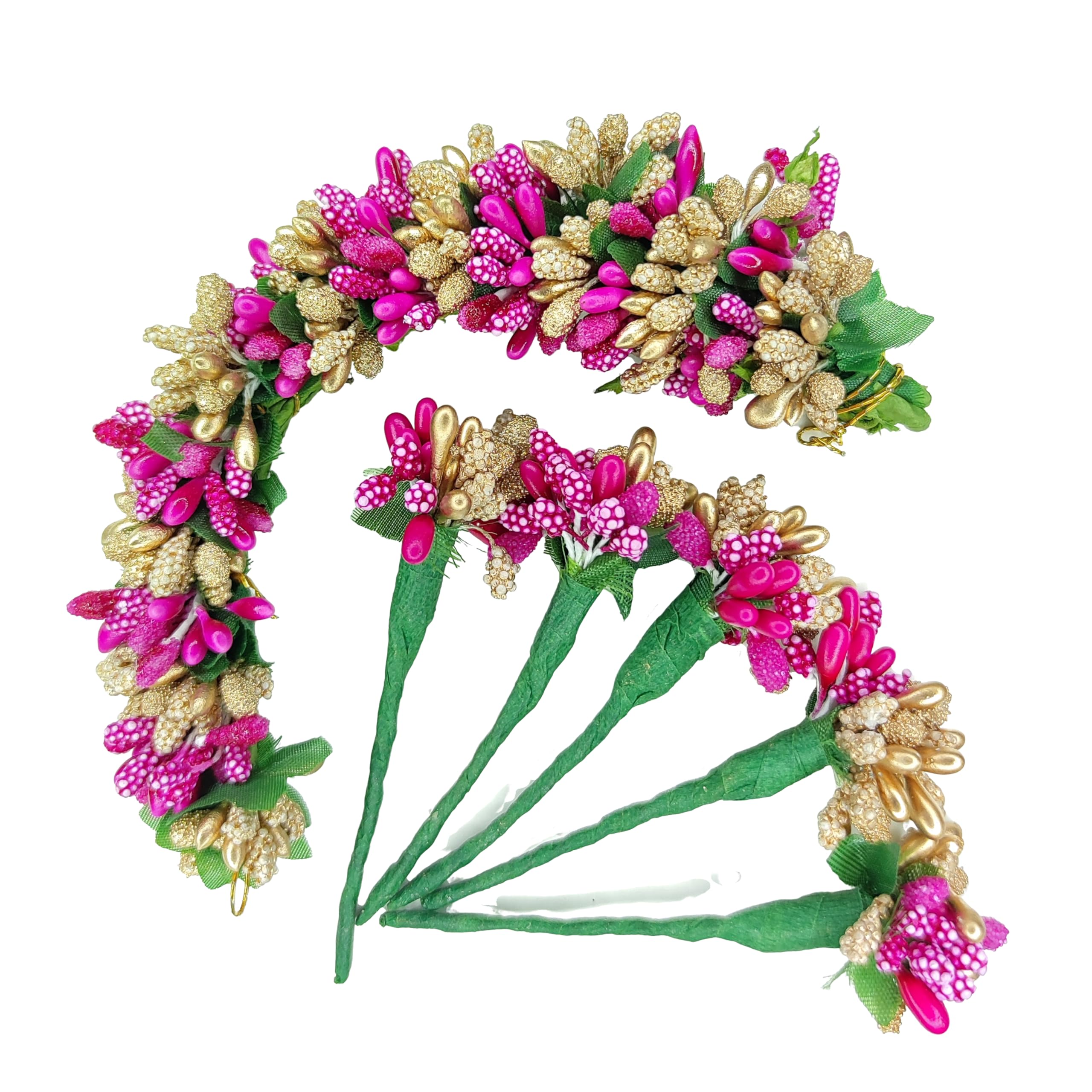 Artificial Flower Hair Accessories | Stylish Hair Gajra Veni for Women, Girls & Kids | Perfect for Weddings, Bridal, Parties & Casual Wear | Boho & Traditional Hair Decor