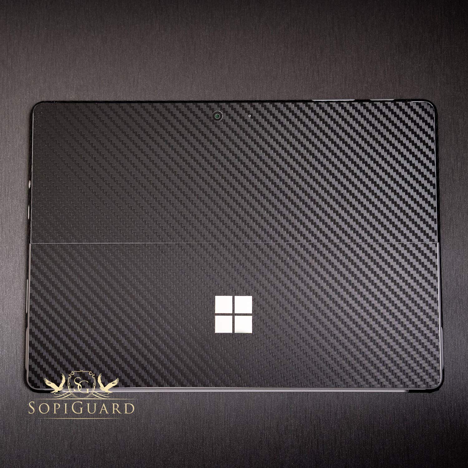 SopiGuard Precision Edge-to-Edge Vinyl Skin Sticker for Microsoft Surface Go 2 - Top Panel & 3 Sides Protection (3M Brushed Gunmetal Gray) | Perfect for Work, Travel & School Use
