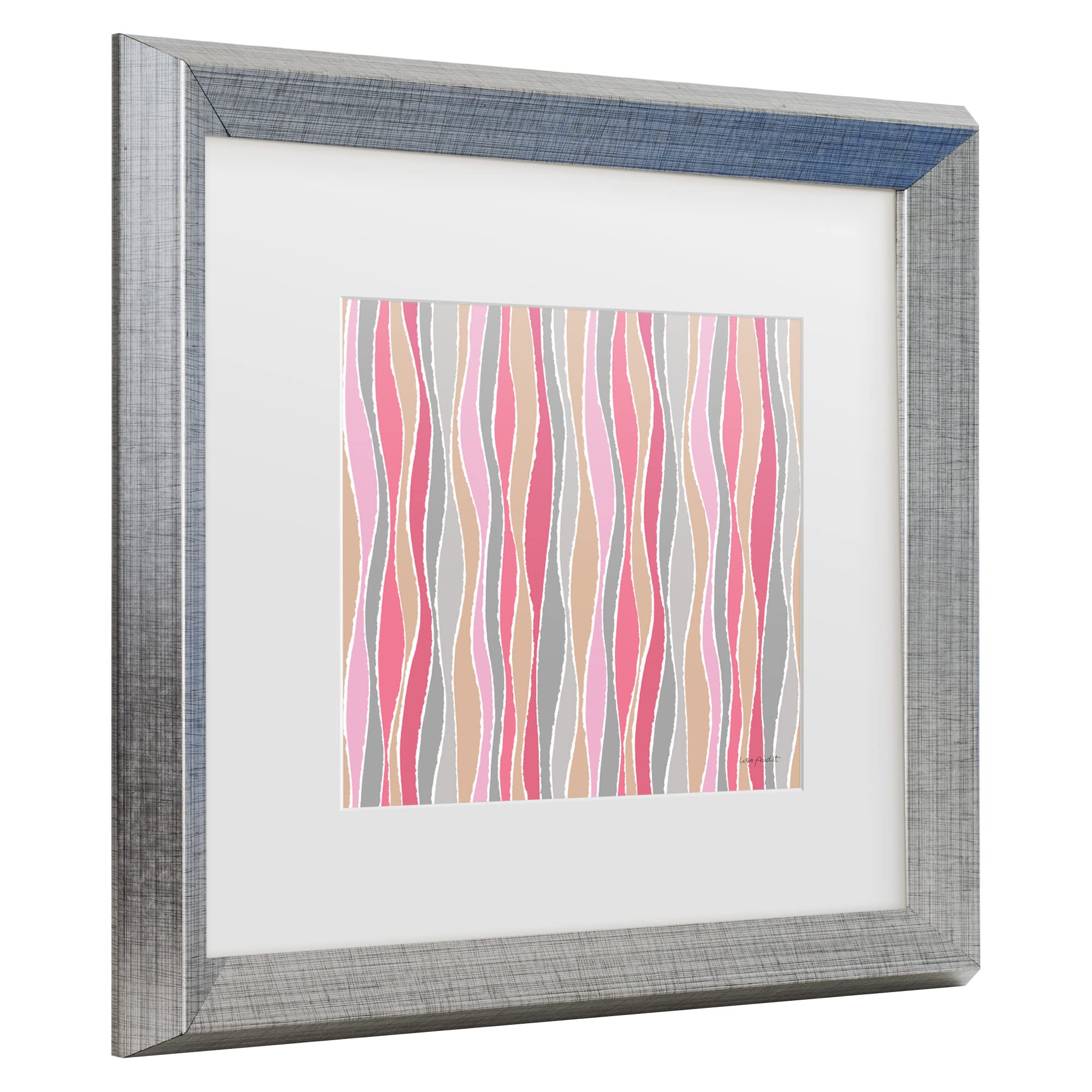 Lisa Audit 'Think Pink 16' Framed Canvas Wall Art - Pink Floral Painting for Living Room, Bedroom & Office Decor