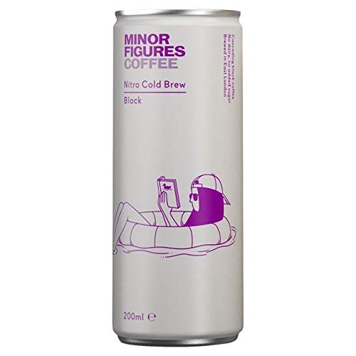 Minor Figures Black Nitro Cold Brew Coffee - 200ml (7.03 fl oz) | Smooth & Creamy Nitro-Infused Coffee | Perfect for Office, Travel & Home Brewing