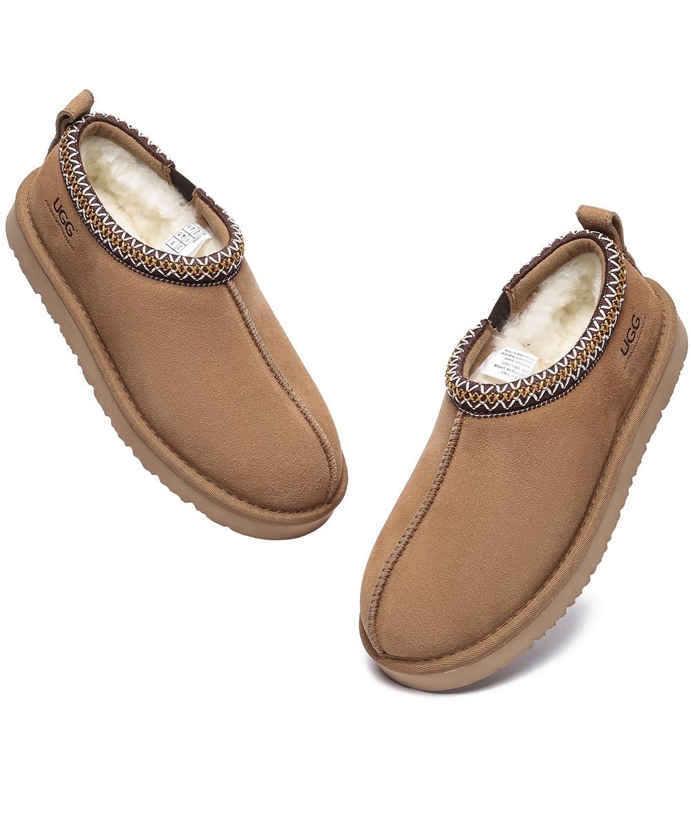 Women's UGG Tassy Moccasin Slippers - Cozy Indoor/Outdoor House Shoes with Soft Sheepskin Lining for Winter Comfort - Perfect for Lounging at Home, Running Errands & Cold Weather Wear