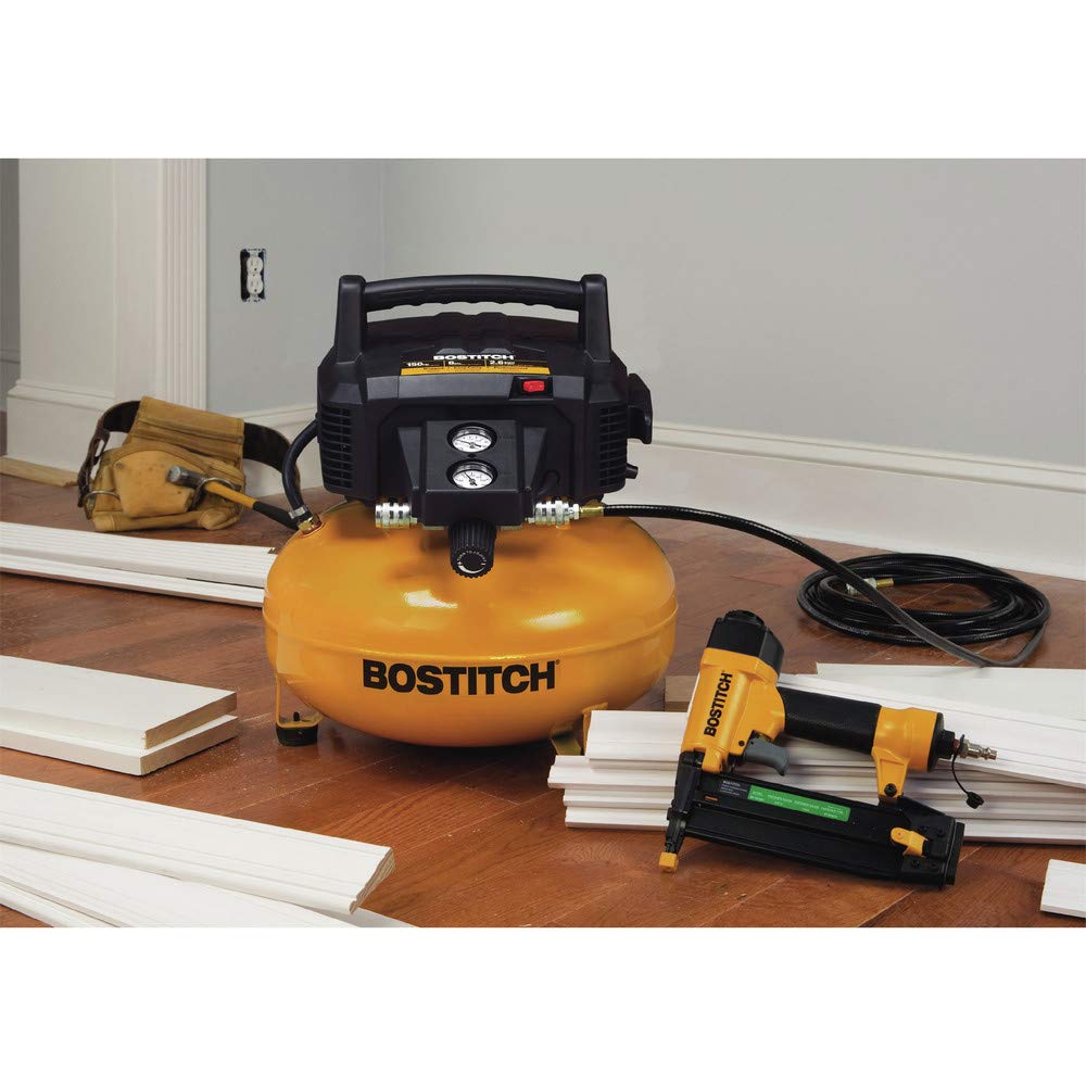 Bostitch BTFP1KIT 1-Tool and Compressor Combo Kit - Pneumatic Nailer & Air Compressor Set for Woodworking, Framing, Roofing & DIY Projects