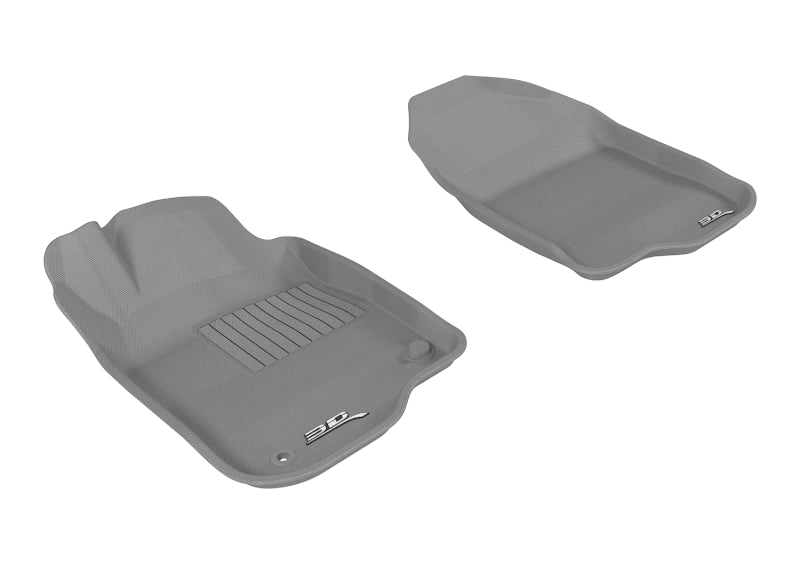 3D MAXpider Kagu Custom Fit Floor Mats for 2008-2012 Chevrolet Malibu (1st Row) - Premium All-Weather Protection, Non-Slip Gray Car Mats - Perfect for Daily Commute, Road Trips & Winter Driving