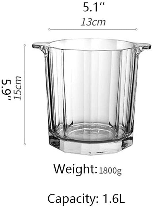 SOCUY 1600ml Crystal Glass Ice Bucket - Elegant Wine & Champagne Cooler for Parties, Weddings & Outdoor Events - Premium Beverage Tub for Wine Bottles, Beer & Drinks