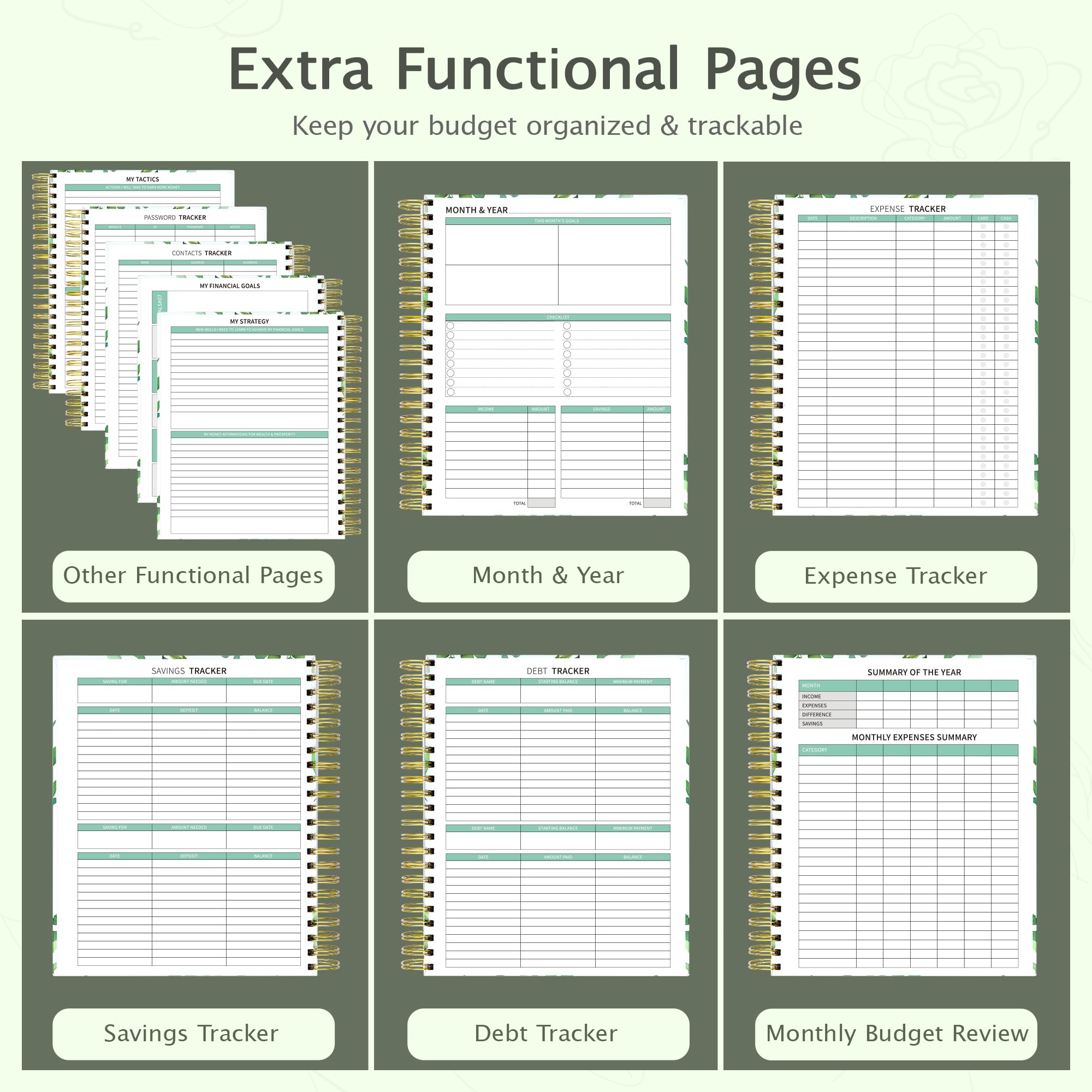 Ospelelf 2025 Budget Planner - Spiral Monthly Bill Organizer with Stickers, 8.5 x 11