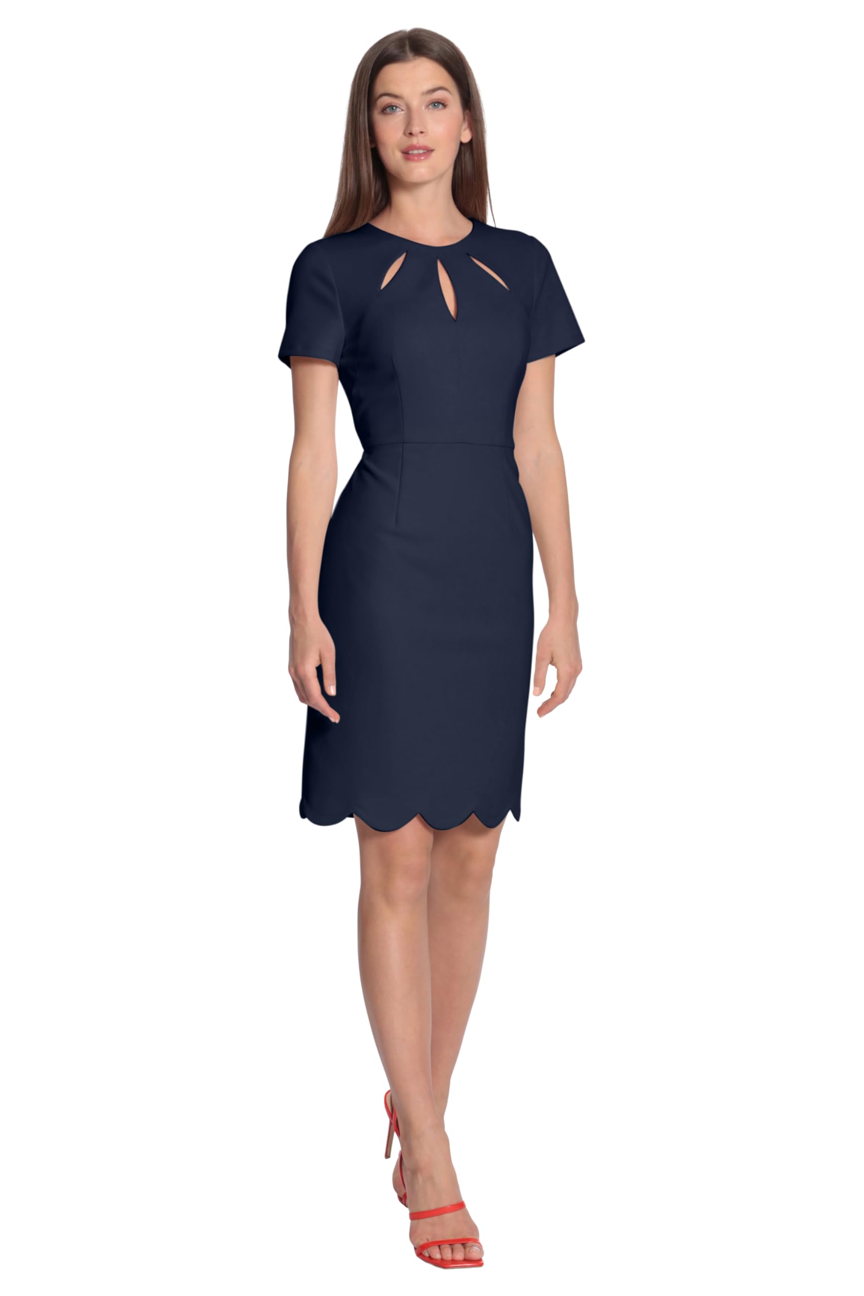 Maggy London Women's Keyhole Dress - Elegant Scuba Crepe Sheath for Parties & Events