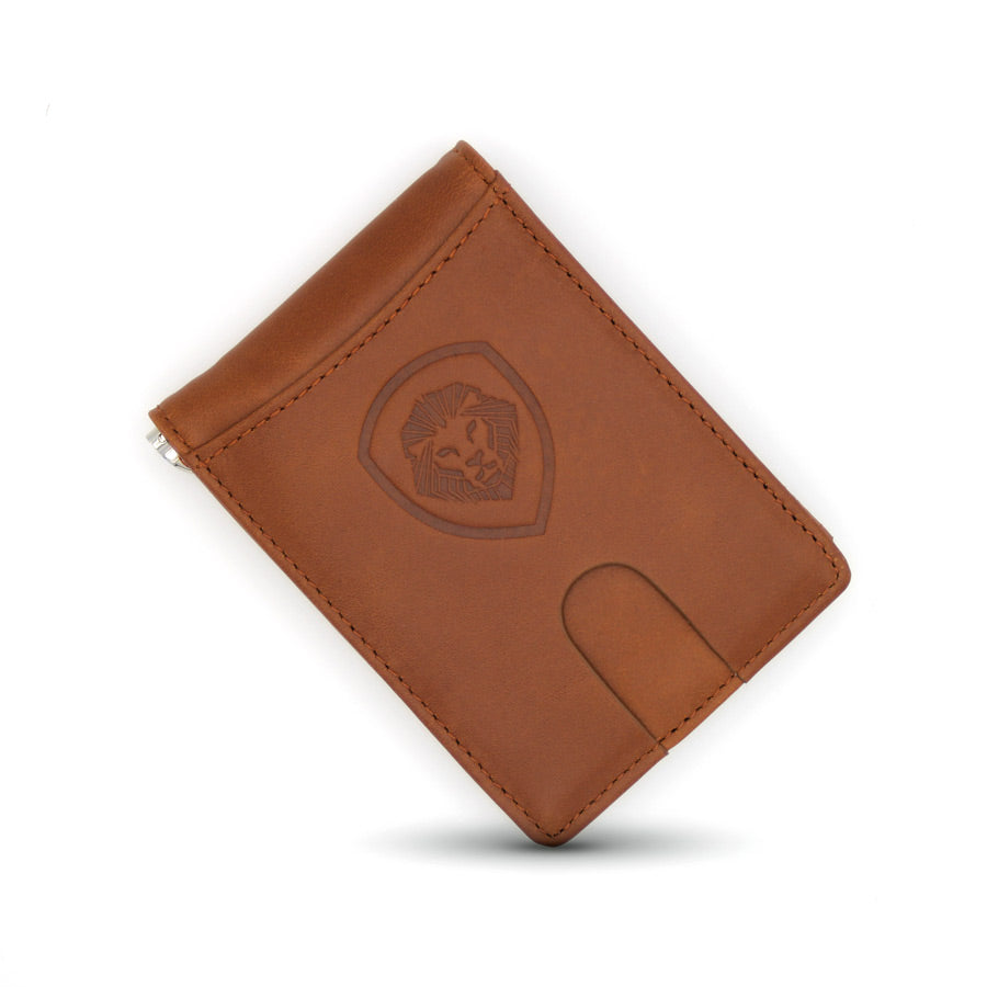 Premium Brown Leather Fold Wallet for Men - Slim RFID Blocking Bifold Wallet with Money Clip - Perfect for Everyday Use, Travel & Business