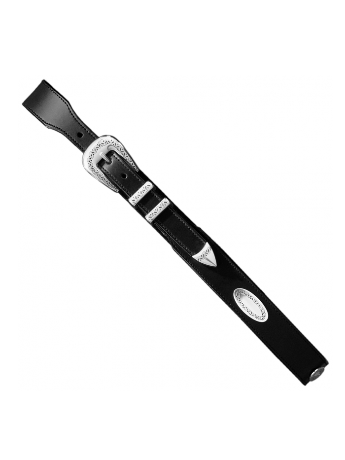 Brighton 39103 Men's Taper Ornament Belt - Black Leather Dress Belt for Formal Wear & Business Attire | Adjustable Waistband for Comfort