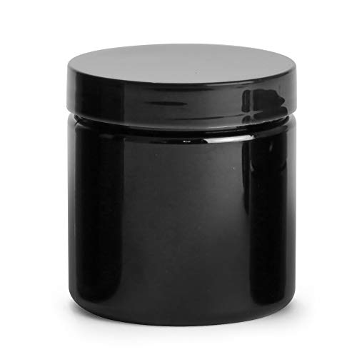 4 oz Black PET PCR Cosmetic Jars with Black Smooth PE Lined Caps - Perfect for Creams, Lotions & Skincare Products | Eco-Friendly Packaging Solution