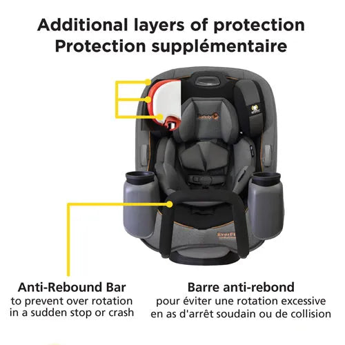 Safety 1st EverFit ARB 3-in-1 Convertible Car Seat - Stone Terra | Rear-Facing, Forward-Facing & Booster | Safe & Comfortable for Infants to Toddlers | Perfect for Family Travel & Daily Commutes