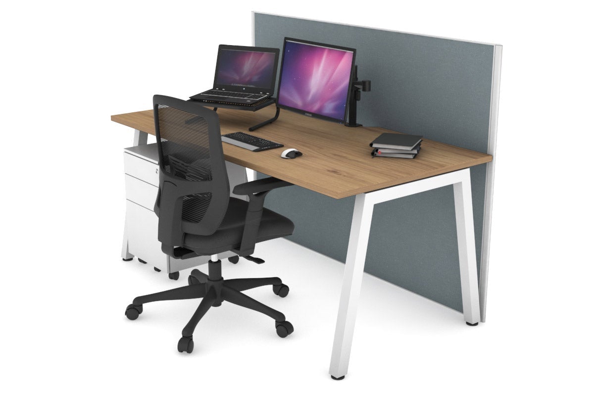 Horizon Quadro A Legs Office Desk - 1600L x 800W with Cable Management Scallop | Modern Workstation for Home Office, Study Room & Small Business Spaces