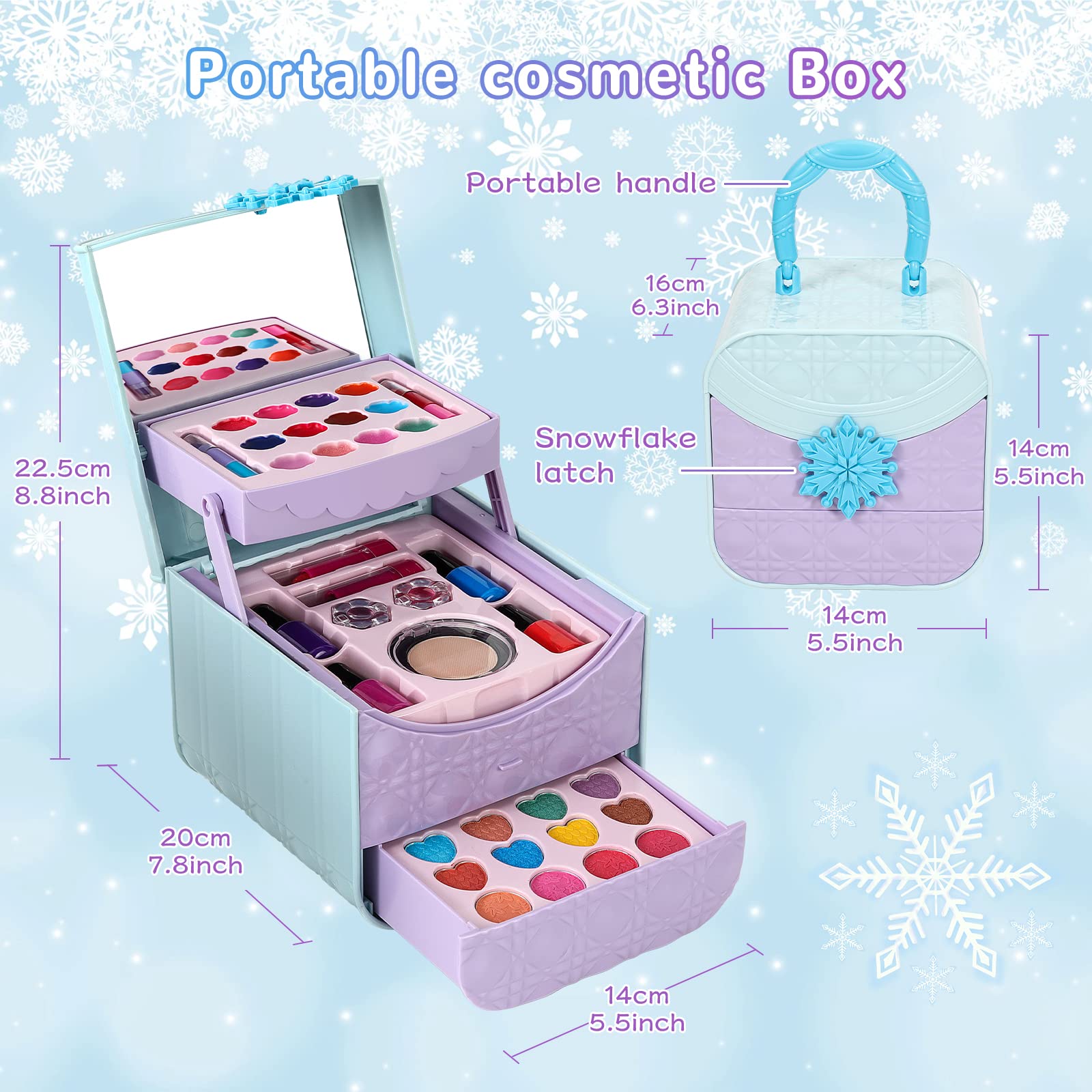 **45-Piece Washable Kids Makeup Kit for Girls Ages 4-12 | Non-Toxic & Safe | Perfect for Birthday, Halloween & Pretend Play | Toddler Girl Toys**