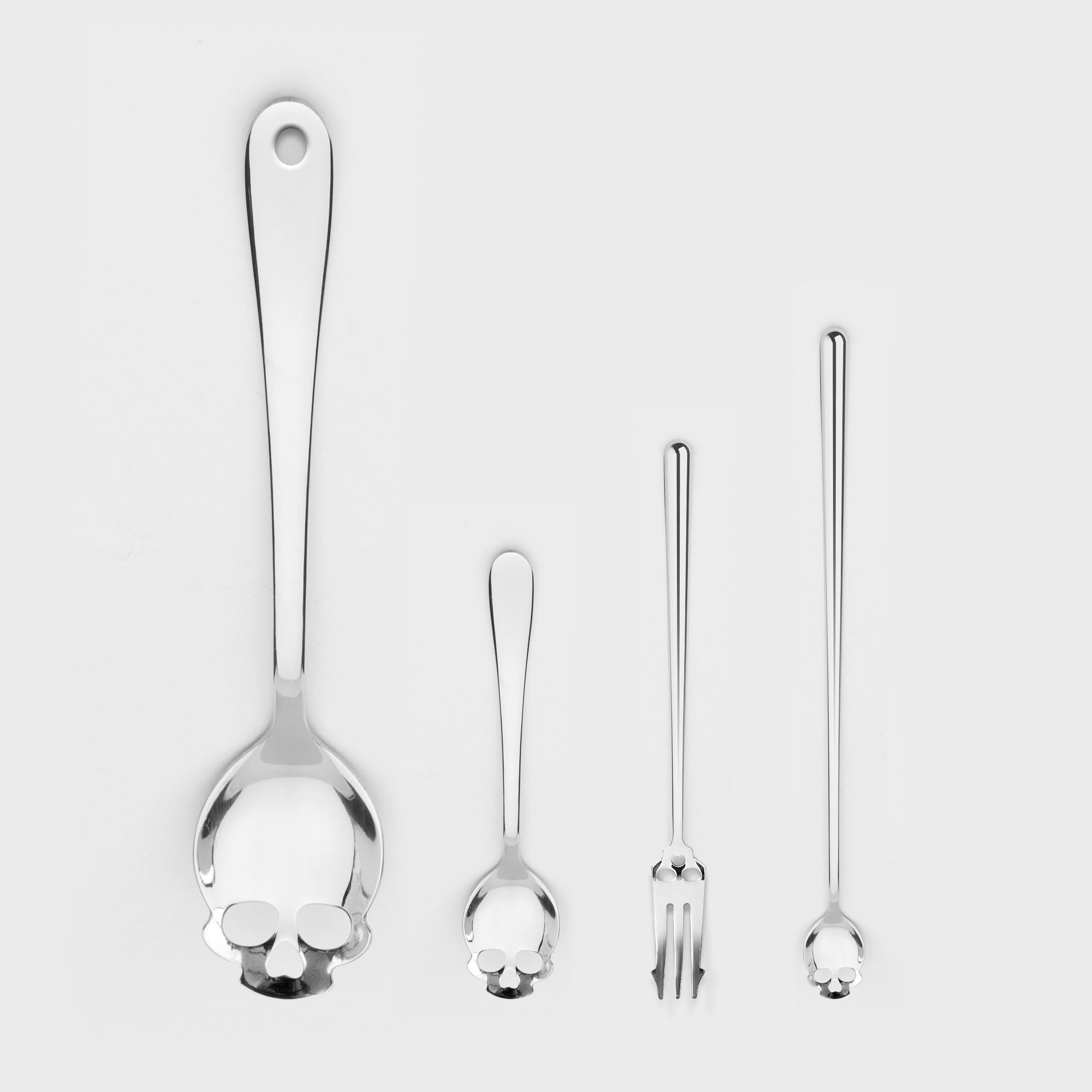 Stainless Steel Gothic Skull Tea & Coffee Spoon - Unique Spooky Home Decor, Mini Kitchen Utensil for Goth Gifts - Perfect for Halloween Parties, Dark Aesthetic Kitchens & Vampire-Themed Tea Time