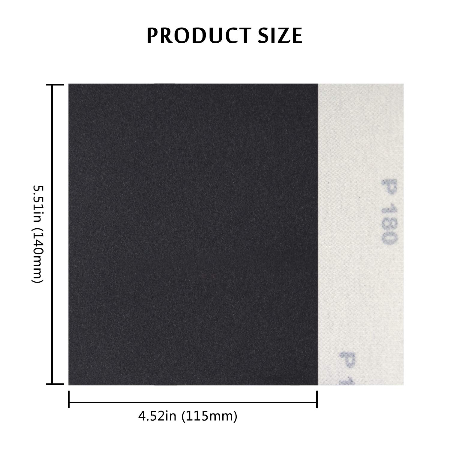 1/4 Sheet Sandpaper 180 Grit - 30PCS Hook & Loop or Clip-on Sander Sheets - High Performance Waterproof Silicon Carbide Sanding Discs 5.5