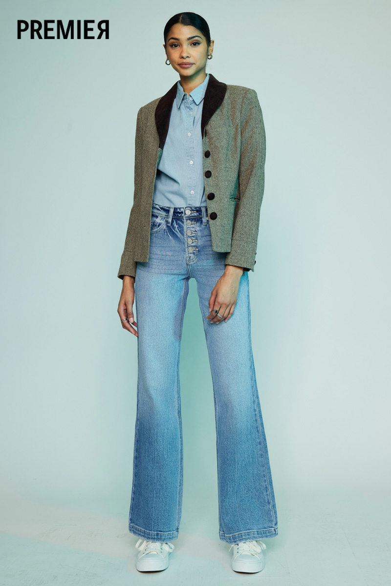 Aisha Premier High Rise Holly Flare Jeans - Women's Stretchy Denim Pants for Casual & Night Out | Perfect for Date Nights, Parties & Everyday Wear
