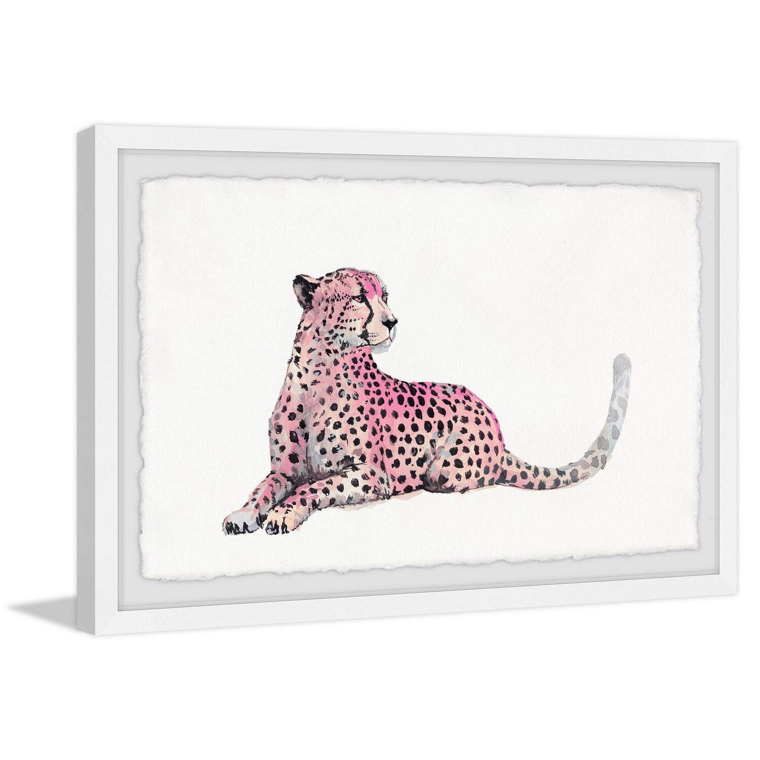 Marmont Hill Pink Cheetah Framed Canvas Art Print 36x24 Inches - Modern Wall Decor for Living Room, Bedroom & Office
