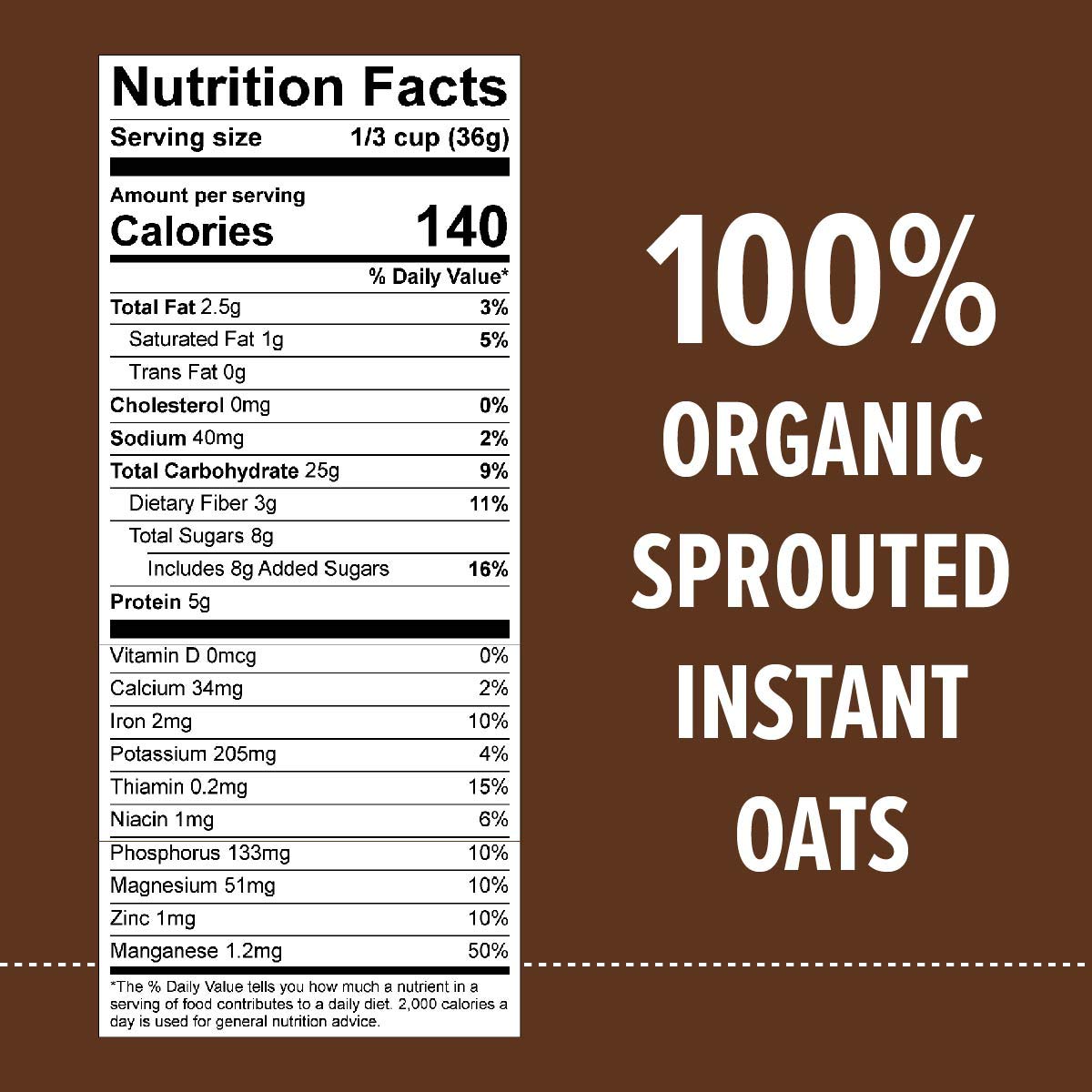 Organic Sprouted Instant Oatmeal Variety Pack - USDA Certified, Non-GMO, Vegan & Gluten Free Breakfast Oats (4 Pack) | Quick & Healthy Morning Meal, Office Snack, Camping Food, Post-Workout Recovery