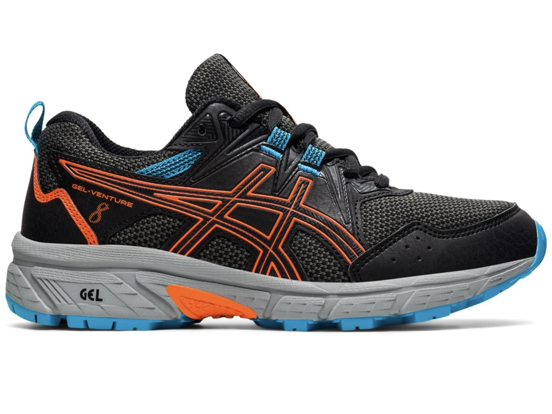 ASICS Junior Gel Venture 8 GS Running Shoes for Kids - Black/White (1014A141-005) | Lightweight Trail Sneakers for Boys & Girls - Perfect for School, Hiking & Outdoor Activities
