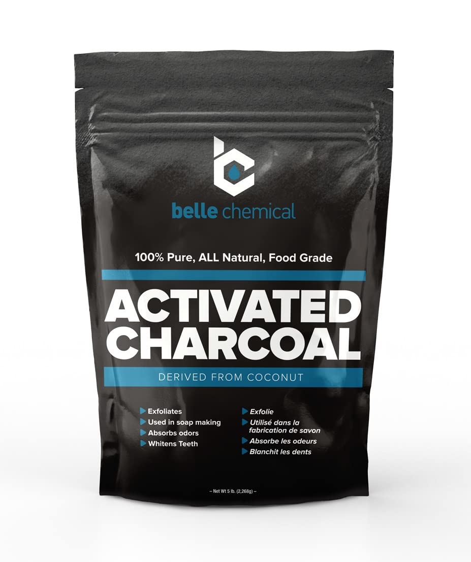 5LB Organic Activated Charcoal Powder - Food Grade, Kosher Certified, Vegan - Teeth Whitening, Skin Detox, Soap Making | Natural Whitener for Coffee & Wine Stains, DIY Face Mask & Body Scrub (5 Pound Bulk)