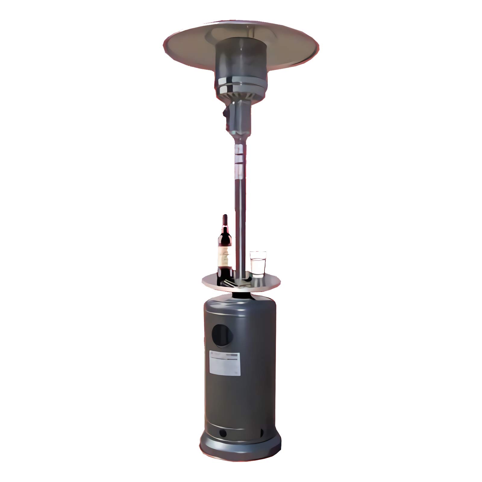 Portable Outdoor Gas Heater with Wheels & Table Tray - Large LP Tank Patio Heater for Backyard, Deck, Garden & Camping - Easy to Move & Use for Outdoor Heating