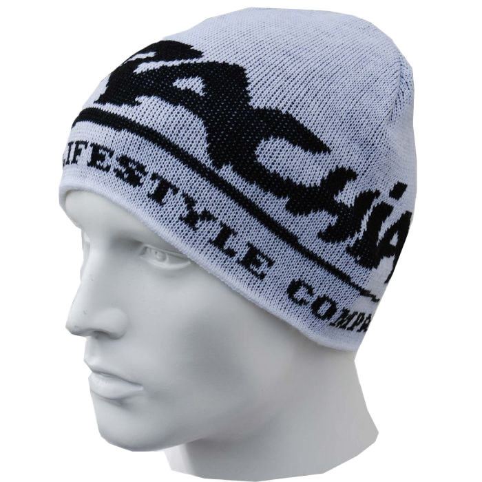 Brachial Beanie Next - Stylish Winter Hat for Men & Women - White/Black - Perfect for Skiing, Snowboarding & Outdoor Activities