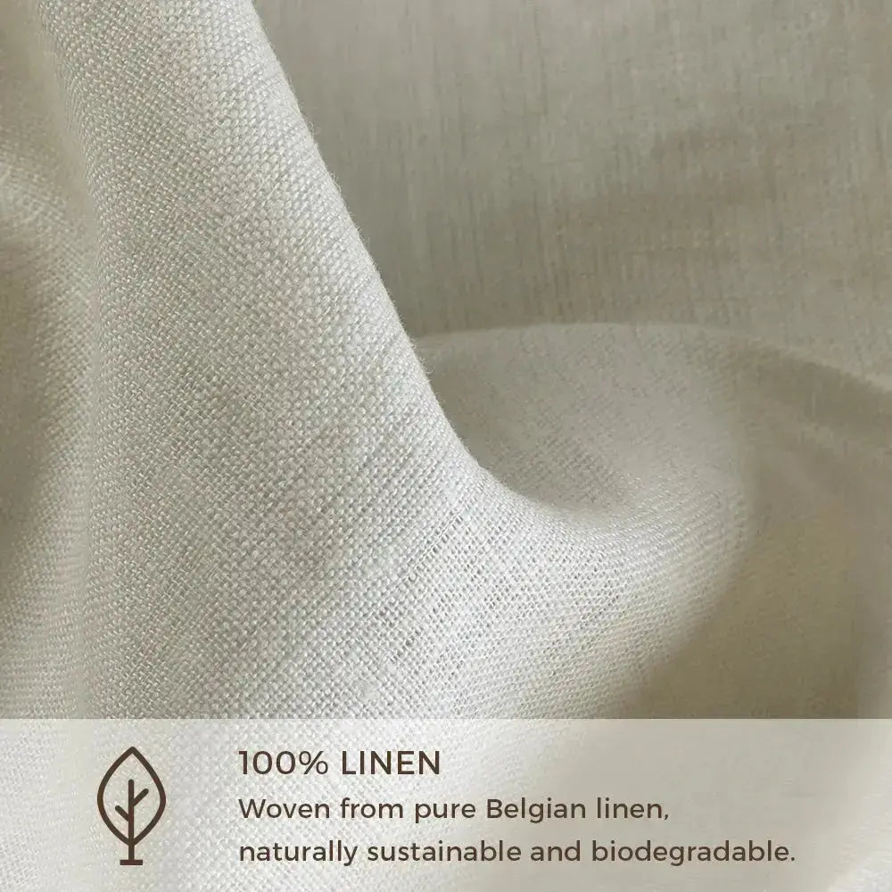 Premium Belgian Linen Curtains - Elegant Pleated Drapes for Living Room & Bedroom | Blackout Thermal Insulated Window Treatments for Home Decor