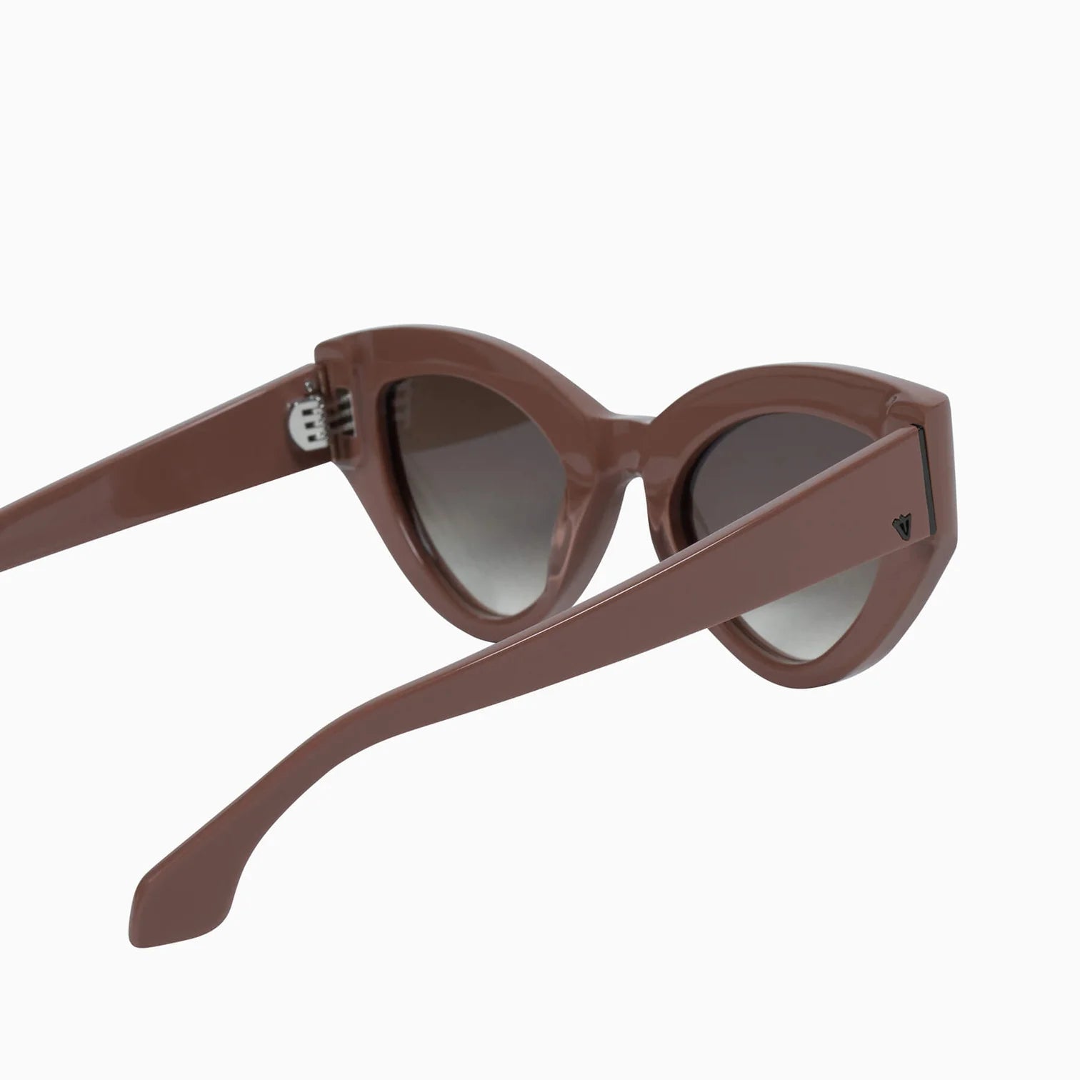 Bones Ash Rose Sunglasses with Black Metal Trim & Brown Gradient Lens - Stylish UV Protection for Outdoor Activities, Driving, and Fashion
