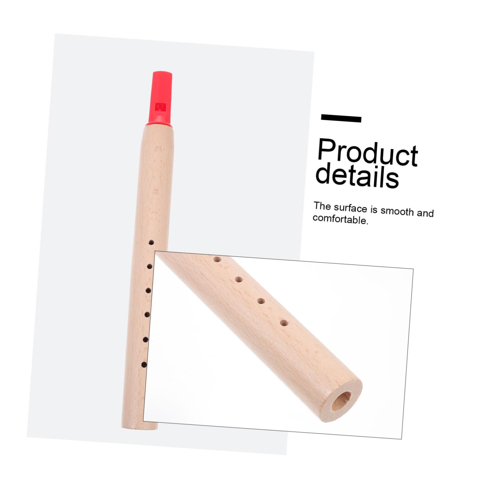 ORFOFE 1 Piece Professional Beech Wood Clarinet Flute Toy - Musical Instrument for Kids & Beginners, Red Wooden Flute for Children's Music Education & Playtime Fun