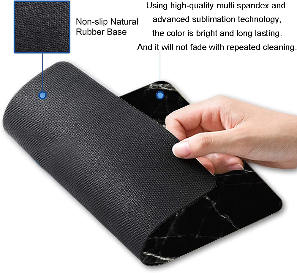 Custom Marble Mouse Pad - Non-Slip Rubber Base, Waterproof Square Mousepad for Office & Laptop (9.5