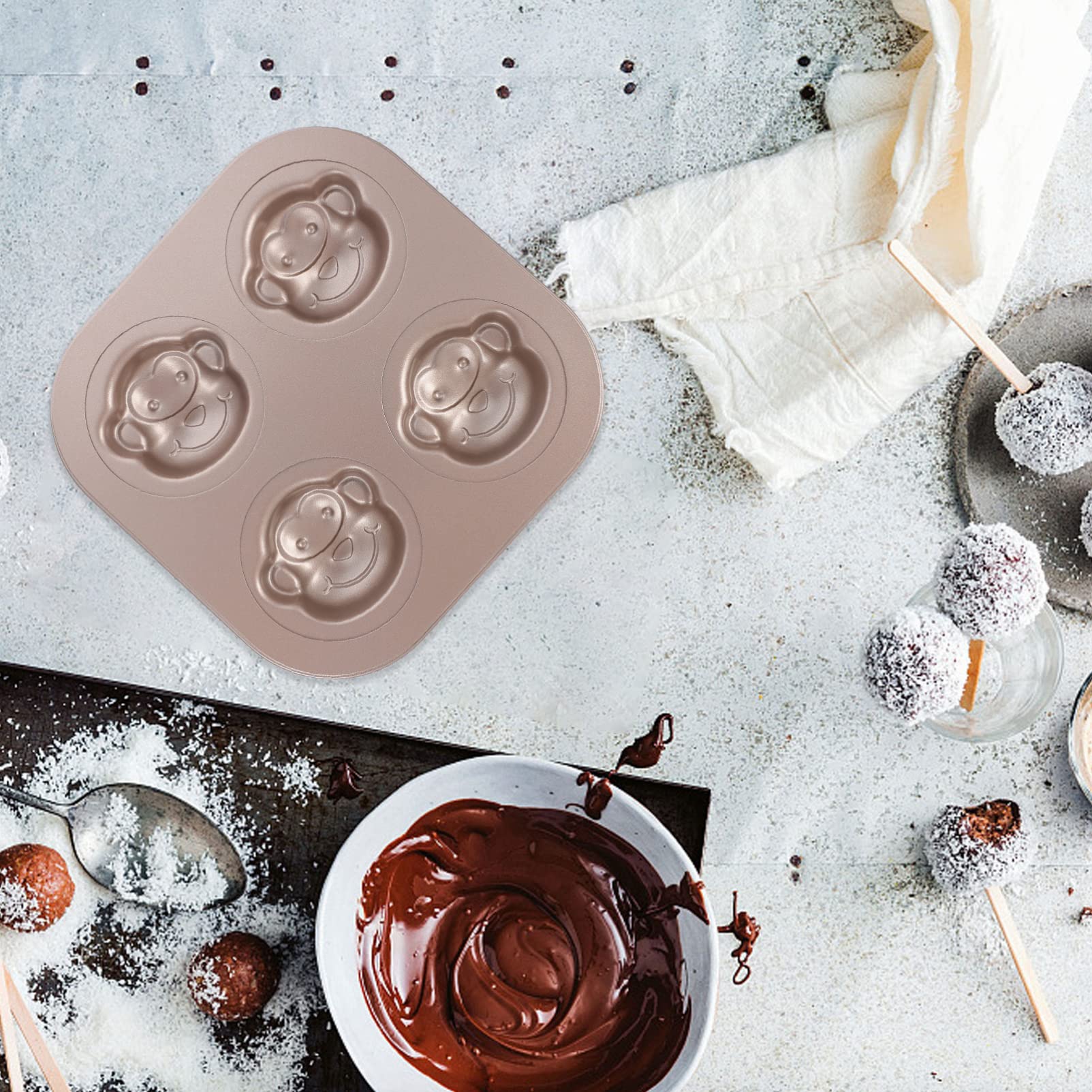 Monkey Cake Mold - 3D Animal Baking Pan for Donuts, Muffins & Chocolate - Carbon Steel Cartoon Cake Tin - Perfect for Birthday Parties, Baby Showers & DIY Desserts