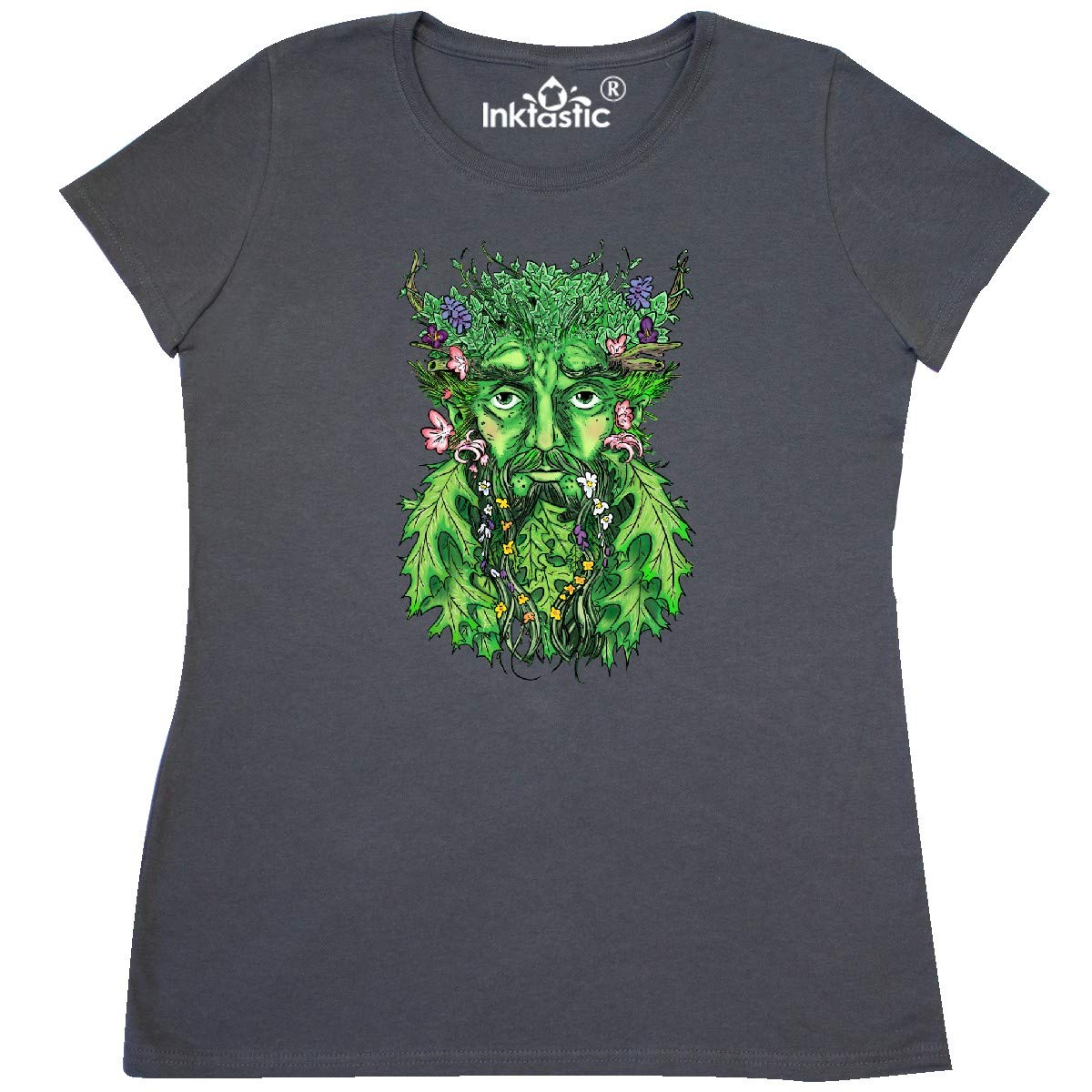 Inktastic 1st Day of Spring Greenman Spring Equinox Women's T-Shirt - Comfortable Casual Tee for Spring Festival, Earth Day & Nature Lovers