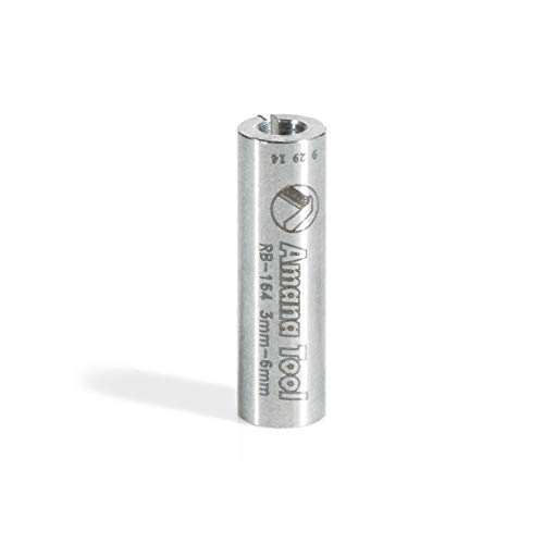 High Precision Steel Router Collet Reducer 6mm OD x 3mm ID - Amana Tool RB-164 for CNC Machines, Woodworking & Metalworking Tools - Perfect for Router Bit Adapters and Precision Drilling Applications