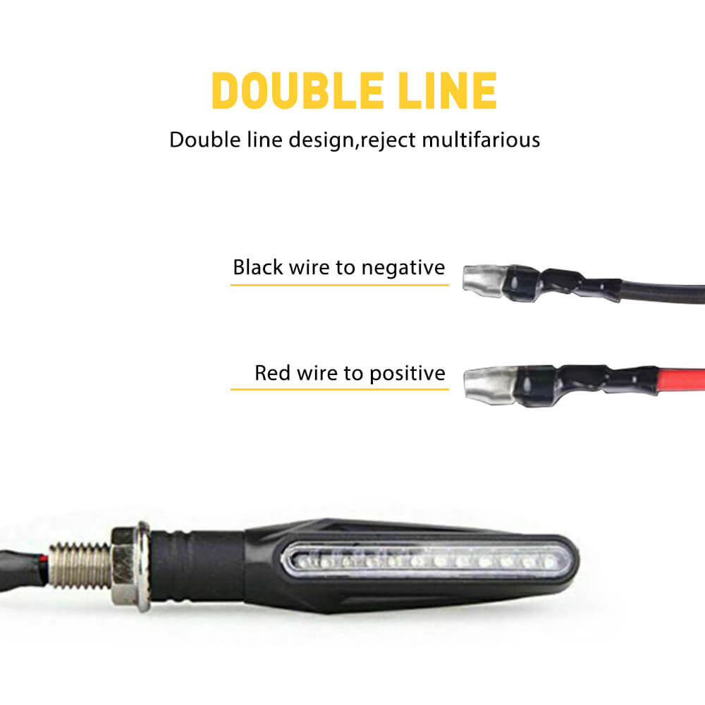 12V Motorcycle LED Turn Signals - Amber Front & Rear Blinker Lights - Waterproof Indicator Lights Replacement (2pc/4pc Set) - Perfect for Harley, Honda, Yamaha & Other Cruiser Bikes