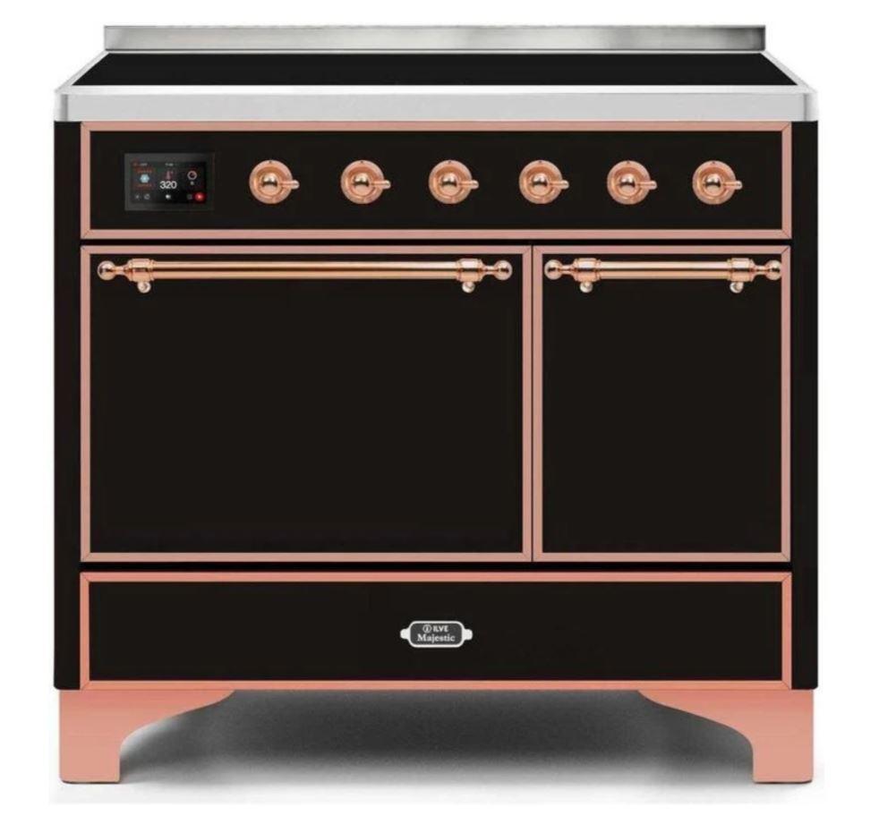 ILVE 40 Inch Majestic II Series Induction Range with 6 Burners & Dual Ovens - TFT Touch Control Display, Solid Oven Door (UMDI10QNS3) - Perfect for Home Chefs & Professional Kitchens