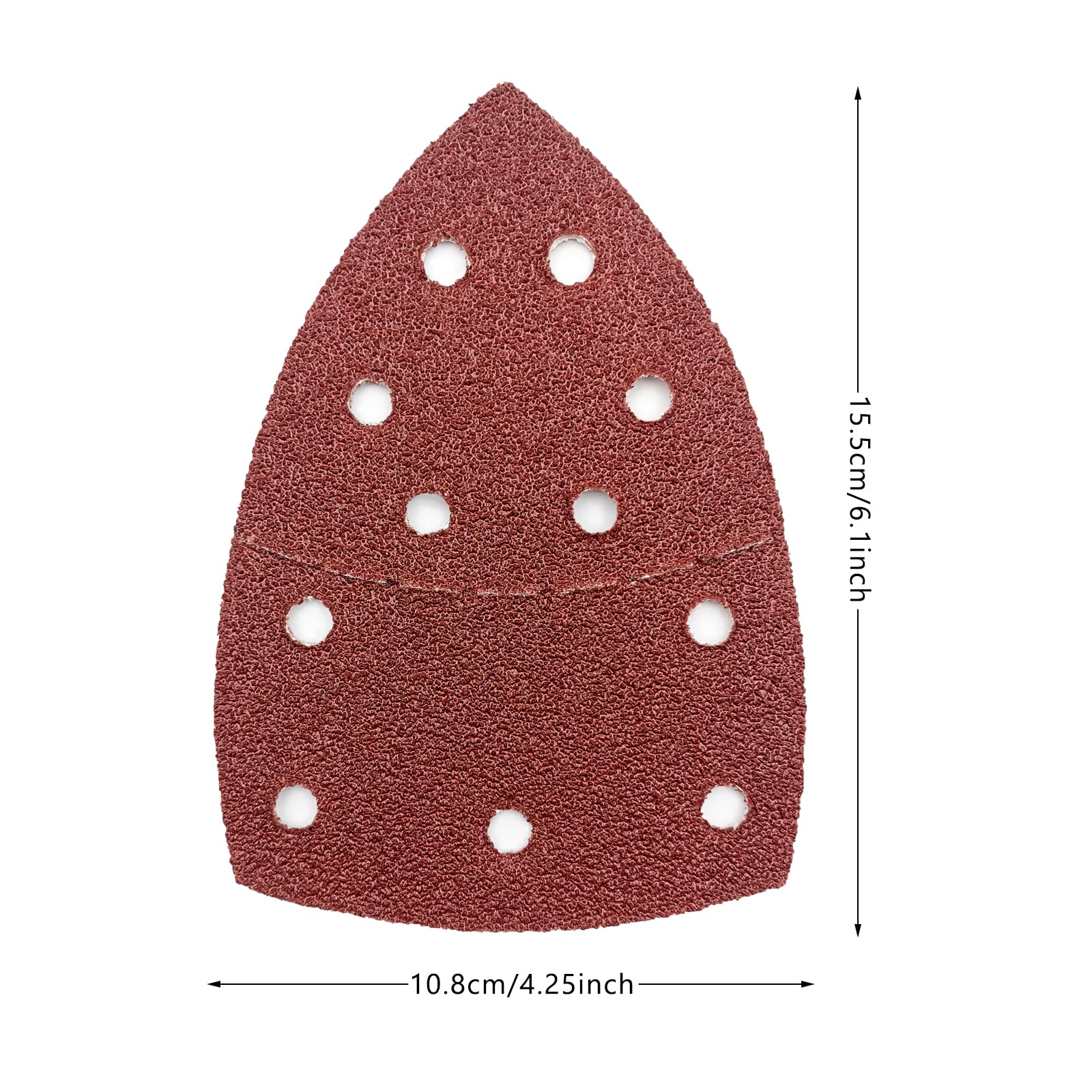 50 PCS 40 Grit Triangular Sanding Sheets with 11 Holes - Hook & Loop Mouse Detail Sander Sandpaper Pads for Woodworking, Furniture Refinishing & DIY Projects - Premium Abrasive Sanding Paper for Smooth Finishing