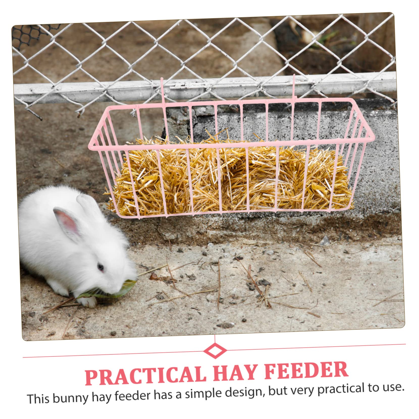 2PCS Metal Rabbit Hay Feeder - Hanging Hay Rack for Hamster, Bunny & Chinchilla | Durable Wrought Iron Hay Holder for Cage & Hutch | Perfect for Small Pet Toilet Training & Feeding Station